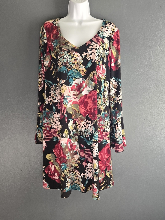 connected apparel Dresses & Skirts - Multicolor Floral Dark Cottagecore Whimsigoth Bell Sleeve Swing Dress 12